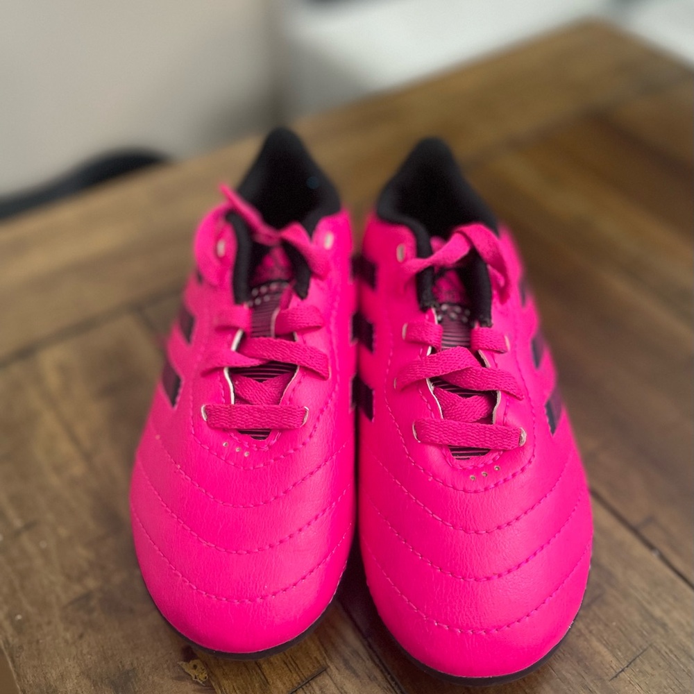 Size 10 Toddler Adidas Cleats Hot Pink Athletic Shoes Like New